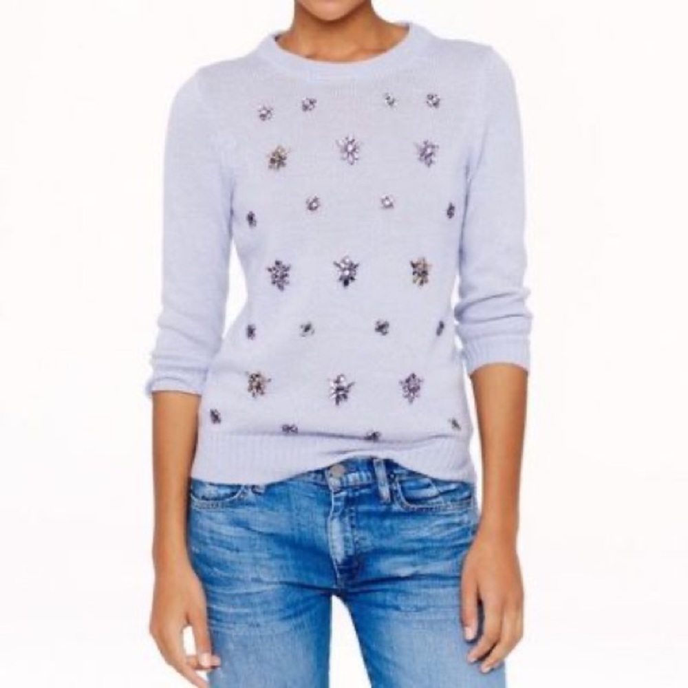 J. Crew Jeweled Cluster Sweater